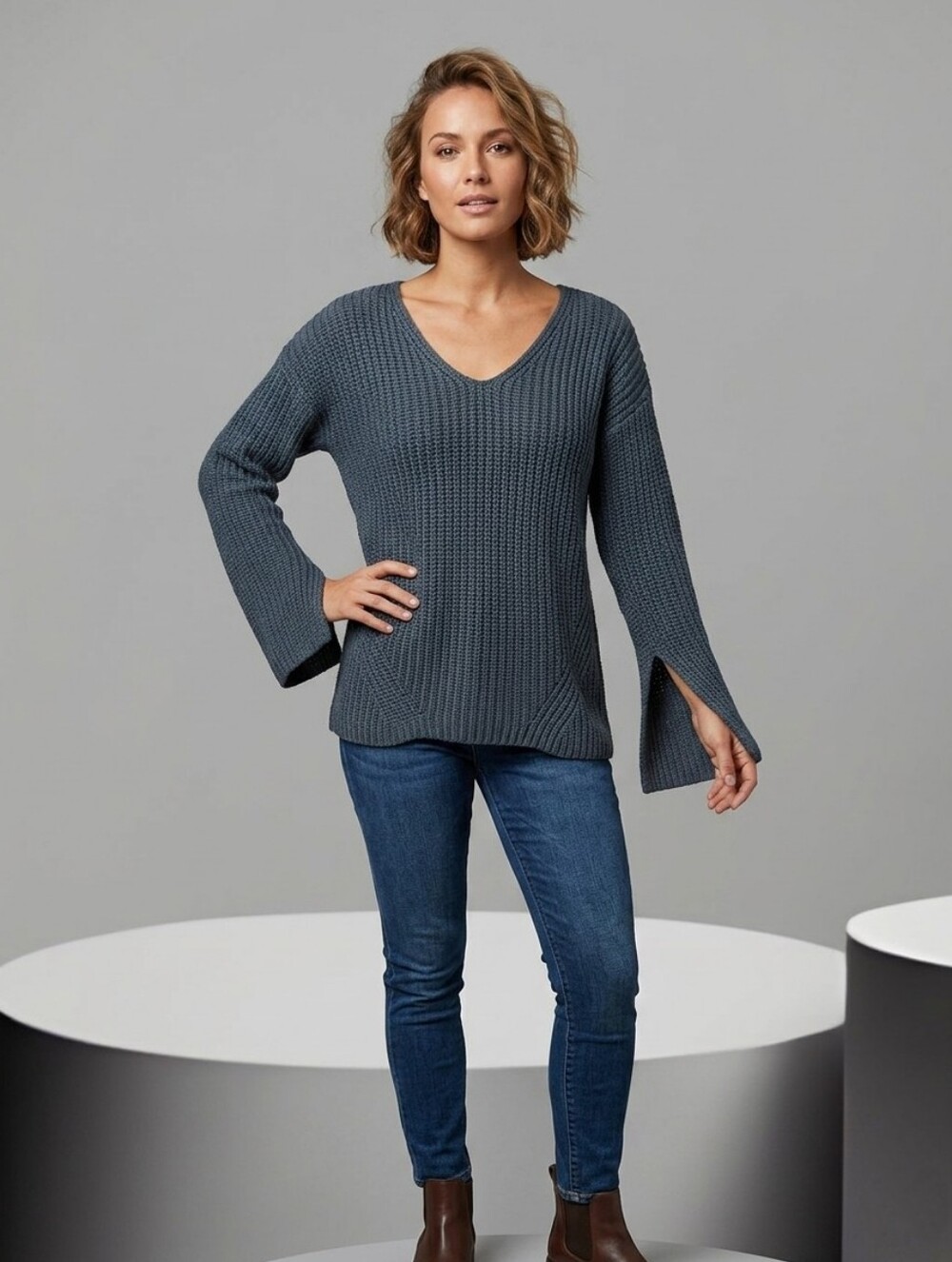 ♥️CLEAR-OUT♥️ Pink Rose Women's Long Sleeve Open-back Knit Sweater